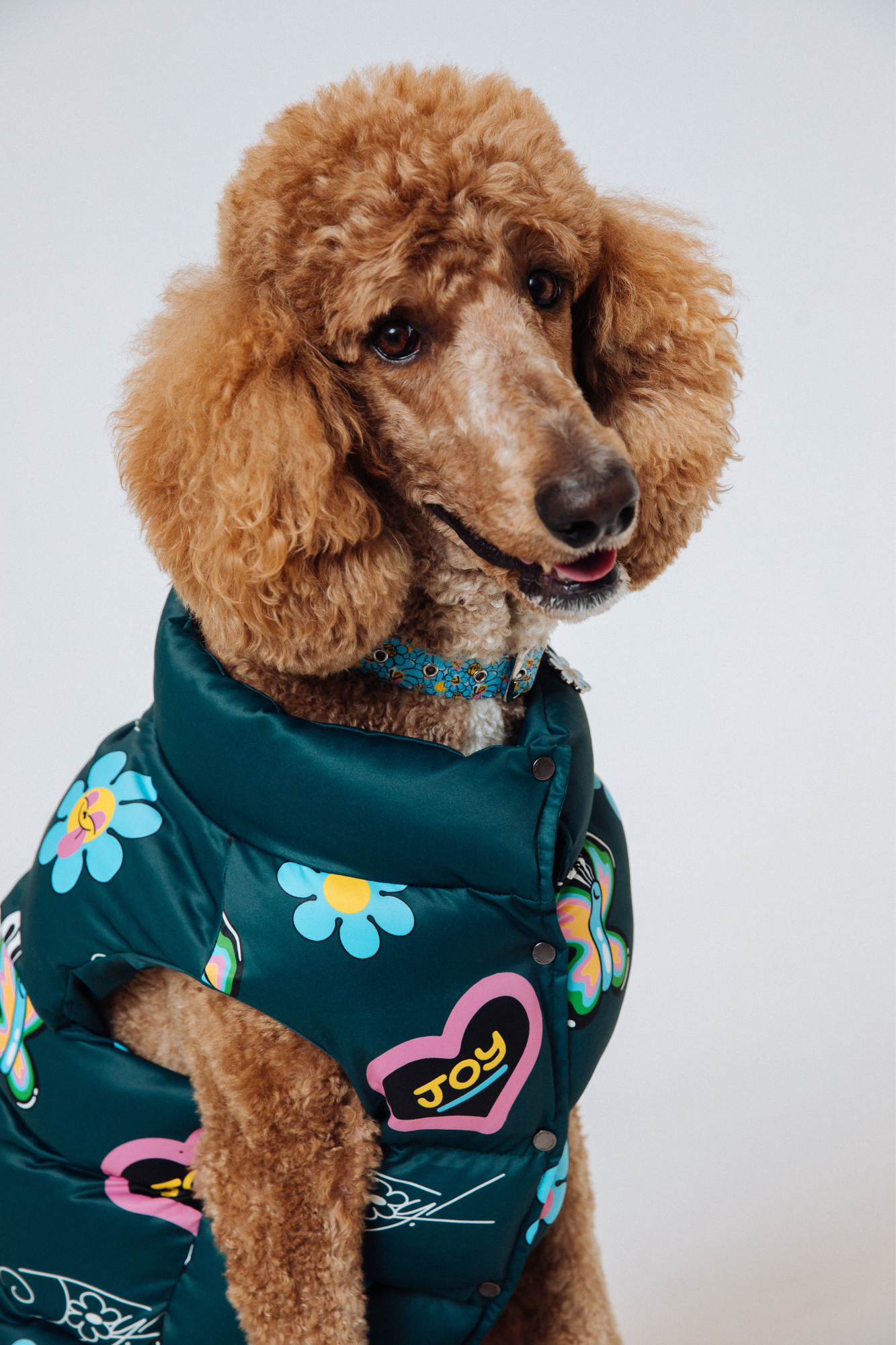 Groen Puffer Vest met Pop-Art