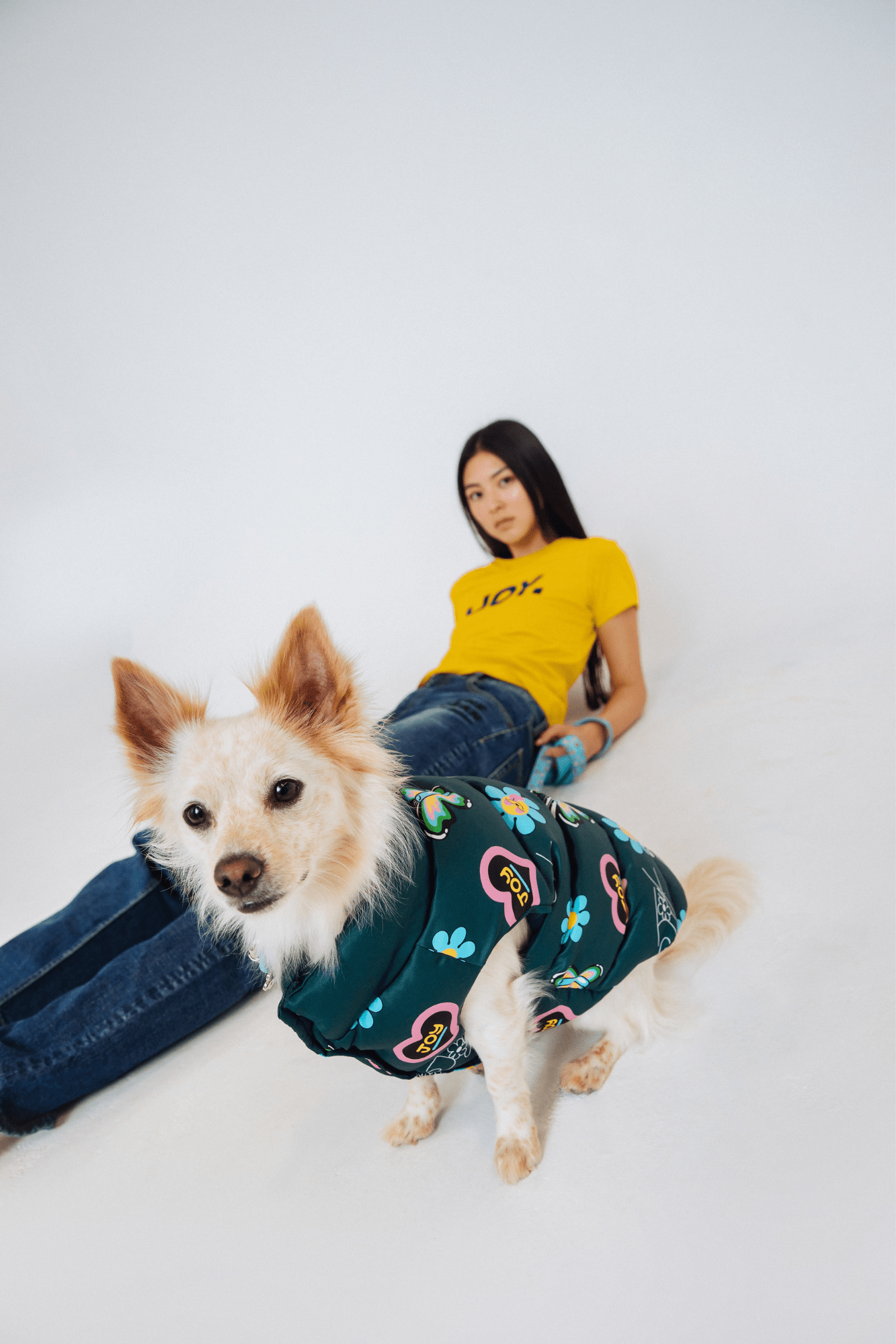 Groen Puffer Vest met Pop-Art