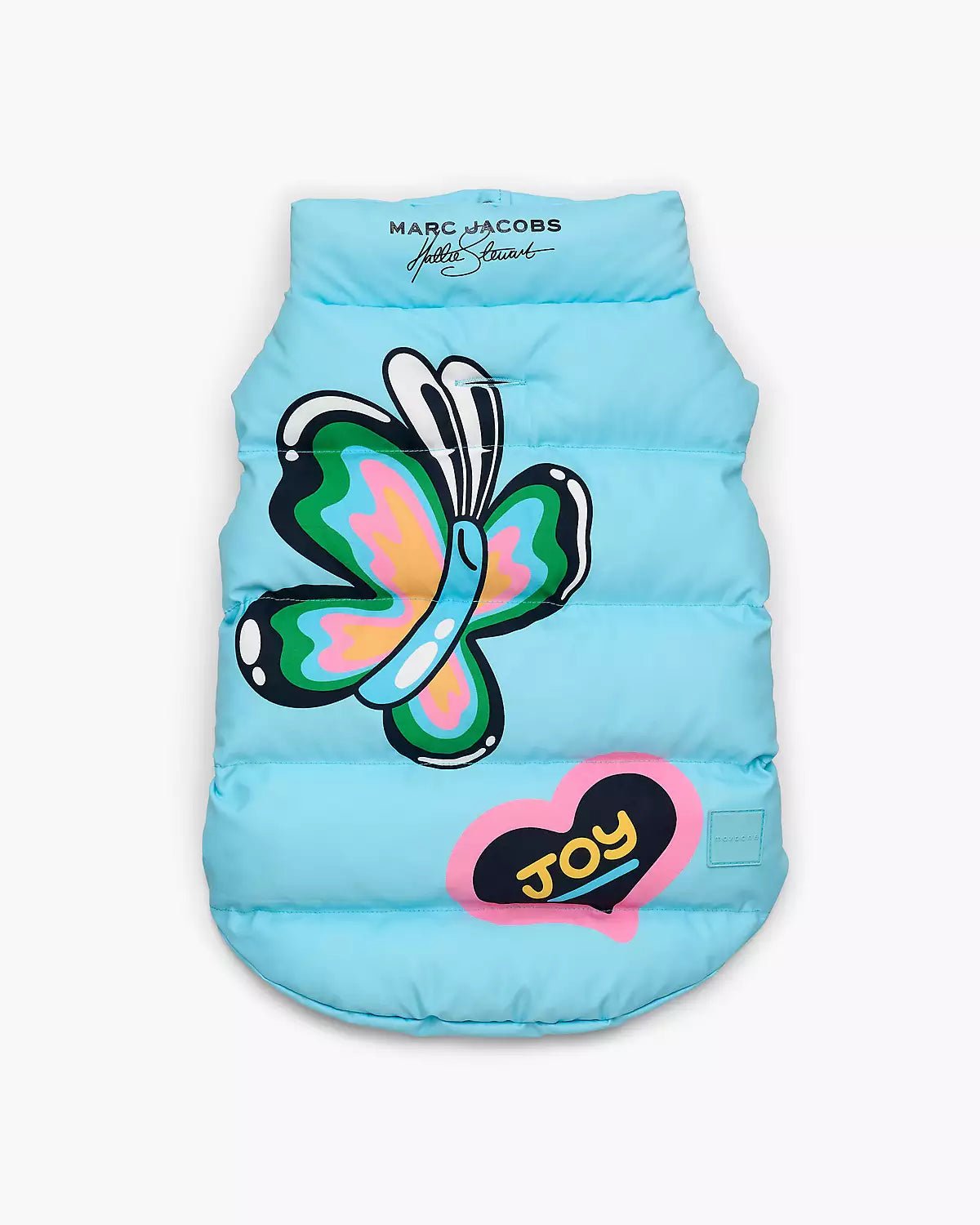 Lichtblauw Puffer Vest met Pop-Art — OneRip